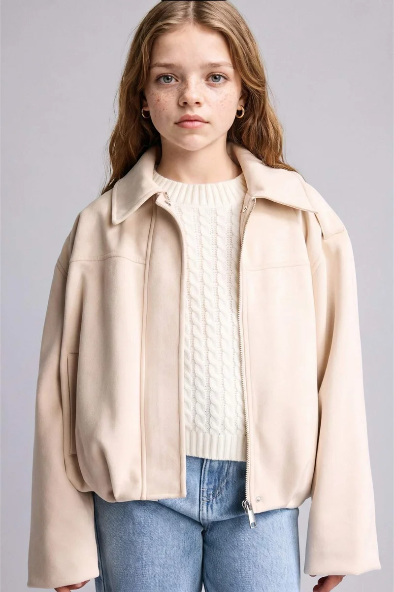 ديفاكتو Girl V-Neck Puffer Jacket