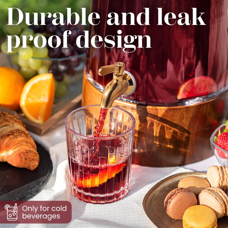 FOODLE Large Glass Drink Dispenser with Spigot - Glass Beverage Dispenser with Stand - Perfect for Parties & Weddings - Pitcher for Lemonade, Water, Sangria, Punch & Juice - Leakproof - 1.72 Gallon - Image 5