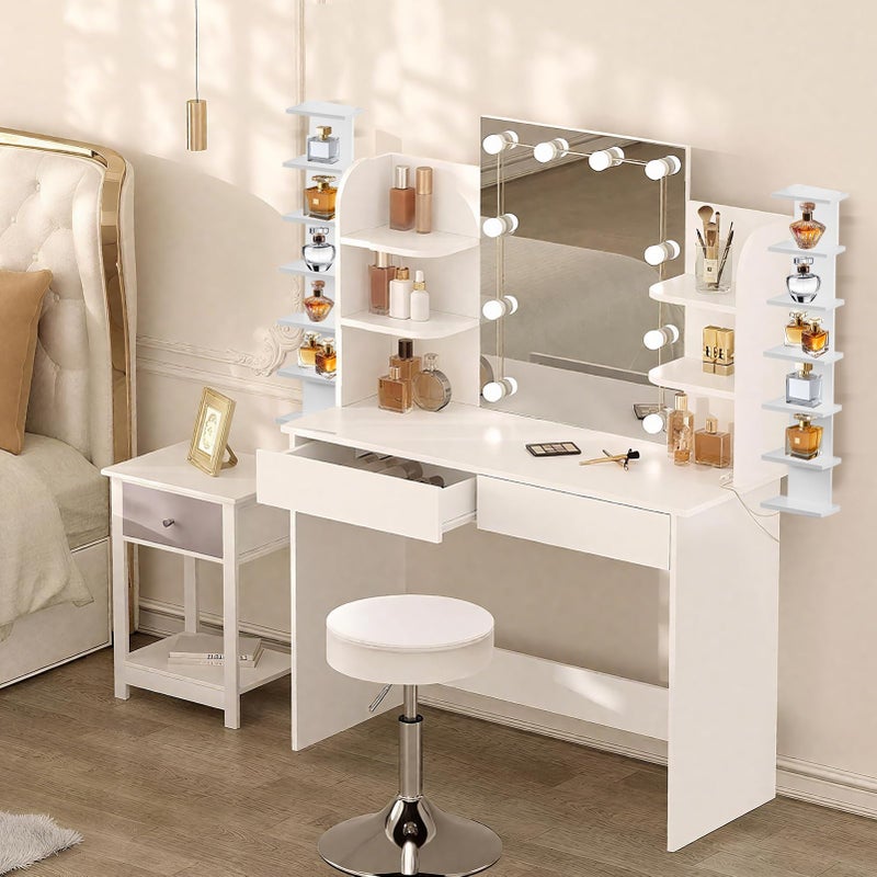 WAKCCIL 2 Pack 7 Tier Wall Shelf Unit, 43" Lack Floating Shelf | Wall Vertical Column Design,Compact Display Floating Shelf | Space Saving Organizer for Bedroom, Living Room, White Home Decor - Image 4