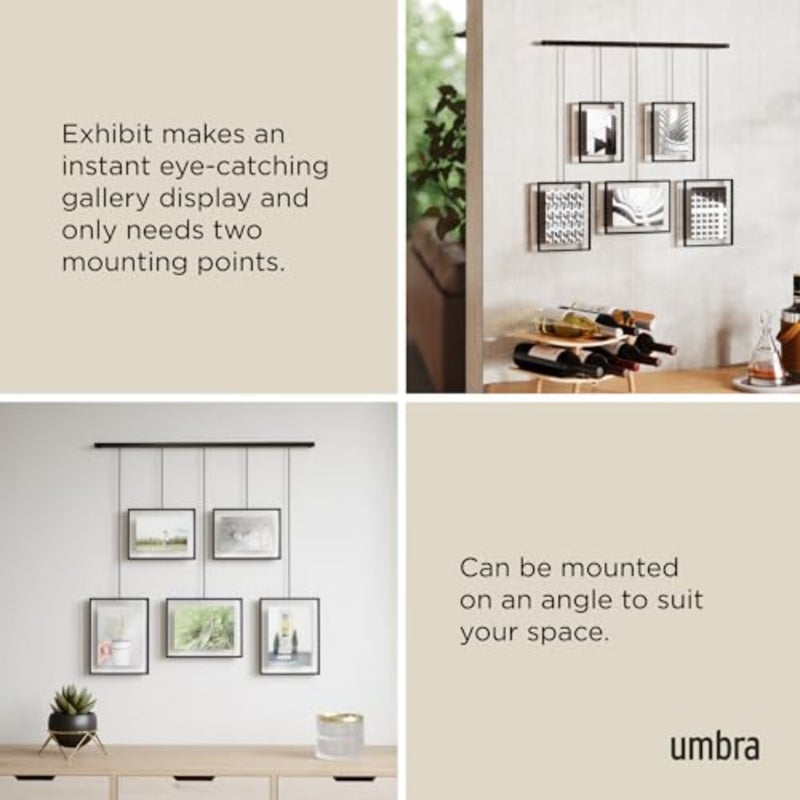 Exhibit Multi Picture Frame Photo Display, Black - Image 4