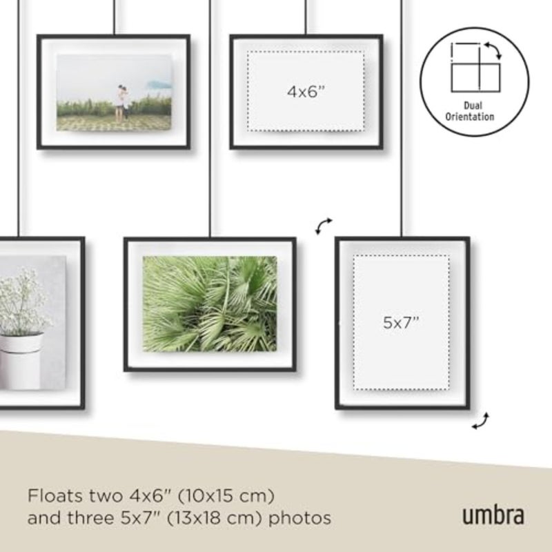 Exhibit Multi Picture Frame Photo Display, Black - Image 5
