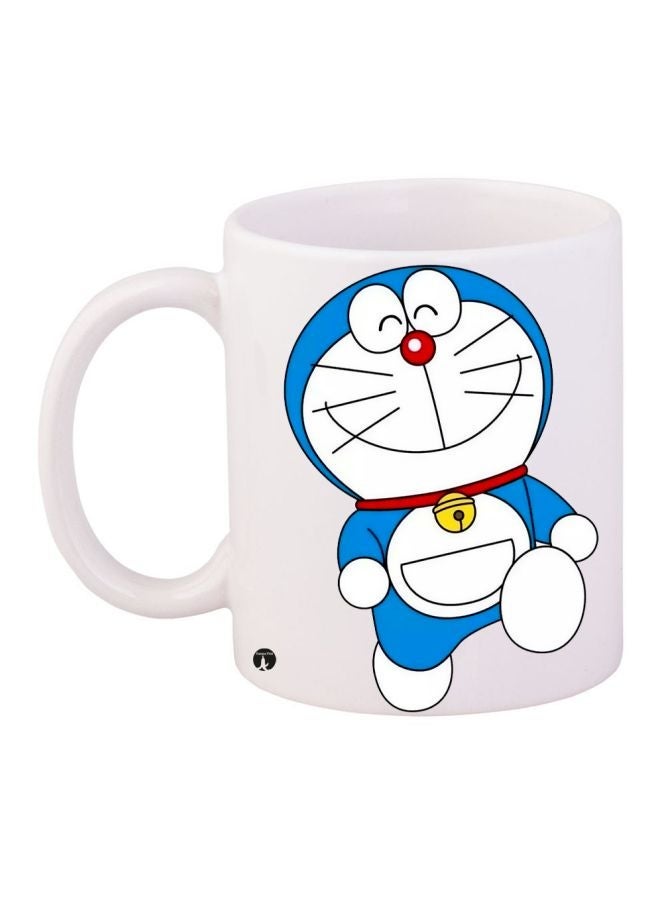 RYN Doraemon Printed Coffee Mug White/Blue/Red 11ounce