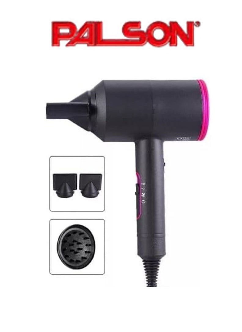PALSON - Palson Professional Dryer Digital Ultra-Potent Brushless Motor professional high line personal care, Dimensions-10 x 10 x 25cm (1800 Watts) Pink-Black Color Model- ZYCLON 3000-6 MONTH  Warranty. - Image 1