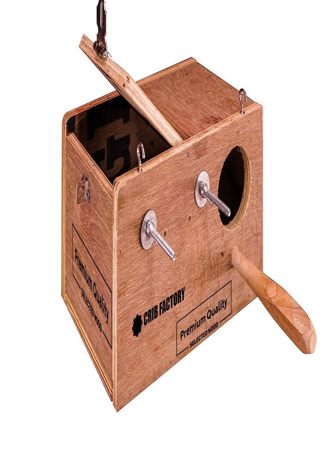 Crib factory Breeding Box for African Love Birds 10 X 6 X 6 INCH with Nesting Materials - Image 1