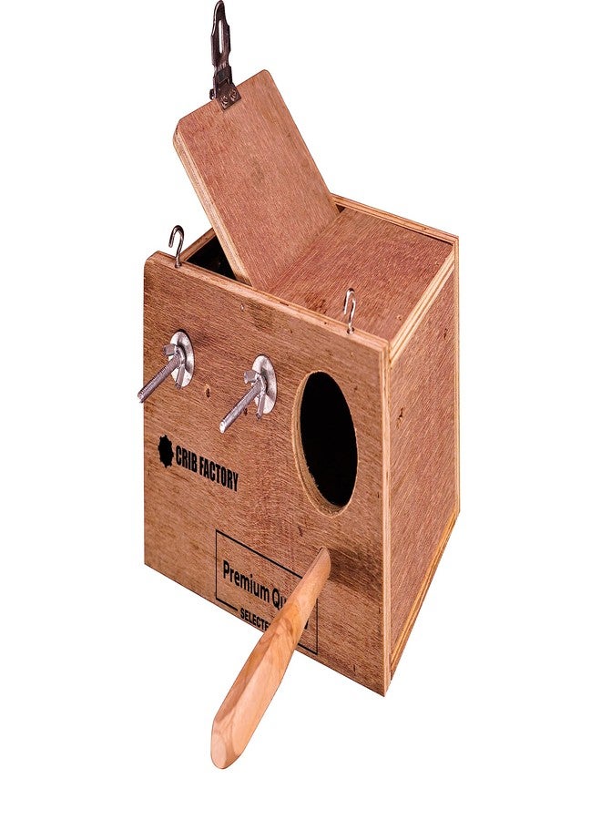 Crib factory Breeding Box for African Love Birds 10 X 6 X 6 INCH with Nesting Materials - Image 2