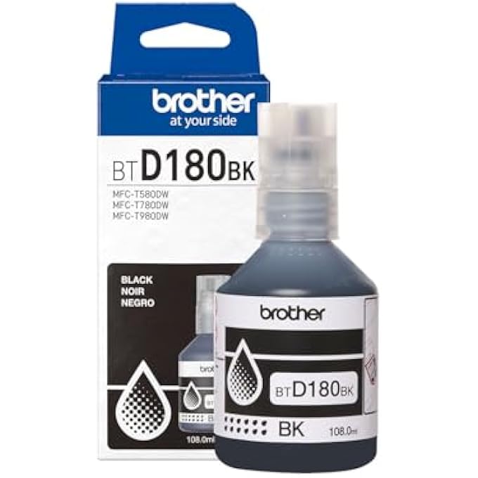 GENUINE BTD180BK HIGH YIELD BLACK INK BOTTLE (FOR USE WITH INKVESTMENT TANK 580, 780, AND 980 PRINTERS) - Image 1