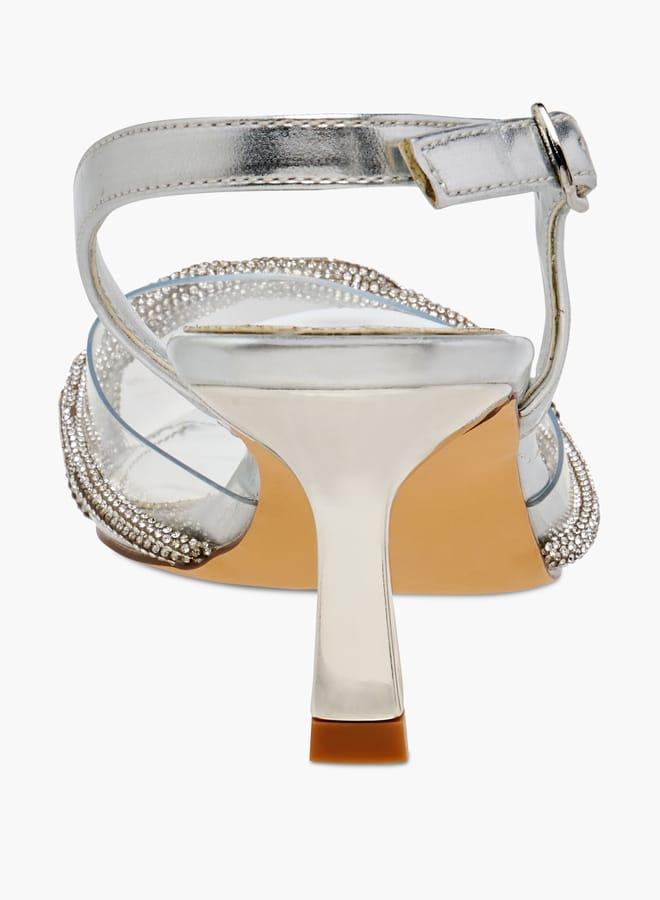 Flora Bella By Shoexpress Women Studded Pointed Toe Shoes with Buckle Closure and Kitten Heels Ramadan Collection - Image 5