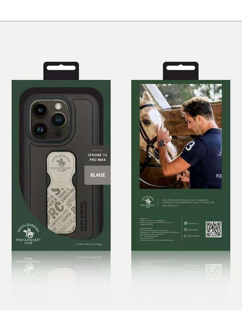 SANTA BARBARA POLO & RACQUET CLUB - Blaise Series Magnetic Bracket Phone Case with Ultra-Thin Stand for iPhone 15 Pro Max | Lightweight, Hands-Free Kickstand, Premium Microfiber Lining, Scratch-Resistant, Travel-Friendly, Shockproof Protection - Purple - Image 1