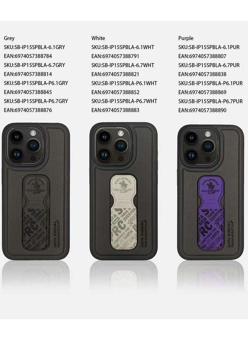 SANTA BARBARA POLO & RACQUET CLUB - Blaise Series Magnetic Bracket Phone Case with Ultra-Thin Stand for iPhone 15 Pro Max | Lightweight, Hands-Free Kickstand, Premium Microfiber Lining, Scratch-Resistant, Travel-Friendly, Shockproof Protection - Purple - Image 1