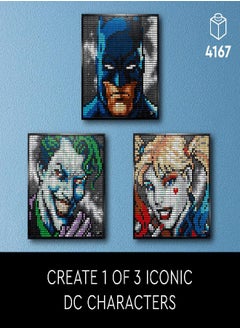 LEGO Art Jim Lee Batman Collection 31205 Canvas Wall Decor with The Joker or Harley Quinn, Crafts Xmas Gift Idea for Him, Her, Men, Women, DIY Poster, Big Set for Adults,