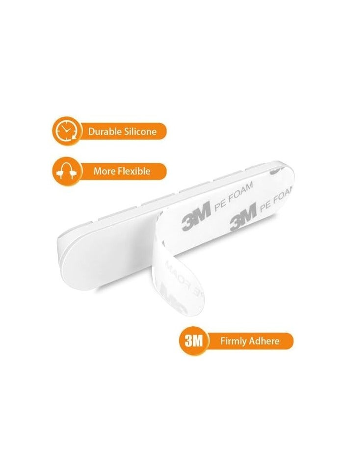 erorex Cable Organizer - 5-Pack White Clips and Cord Fasteners for Office Desk, Adhesive Mount for Preventing Wire Clutter (White) - Image 2