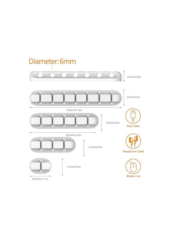 erorex Cable Organizer - 5-Pack White Clips and Cord Fasteners for Office Desk, Adhesive Mount for Preventing Wire Clutter (White) - Image 4
