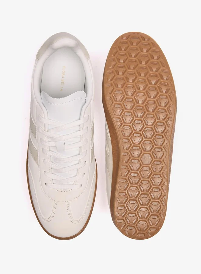 Flora Bella By Shoexpress Panelled Low Ankle Lace-Up Sneakers