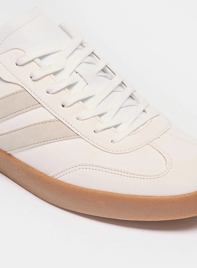 Flora Bella By Shoexpress Panelled Low Ankle Lace-Up Sneakers