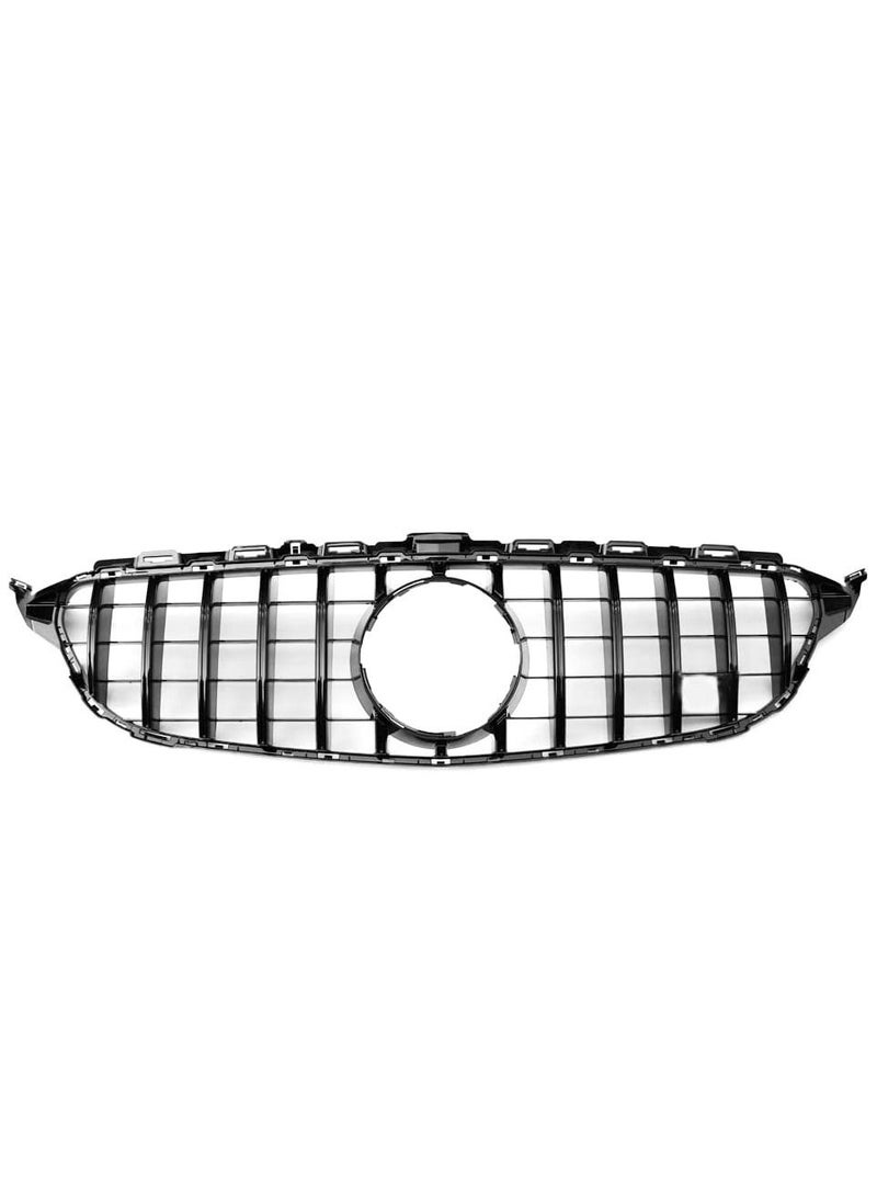Generic - Front Bumper Grille Fit For Mercedes Benz C Class C250 C300 C350 C400 2015-2018 GT R Style Gloss - Image 1