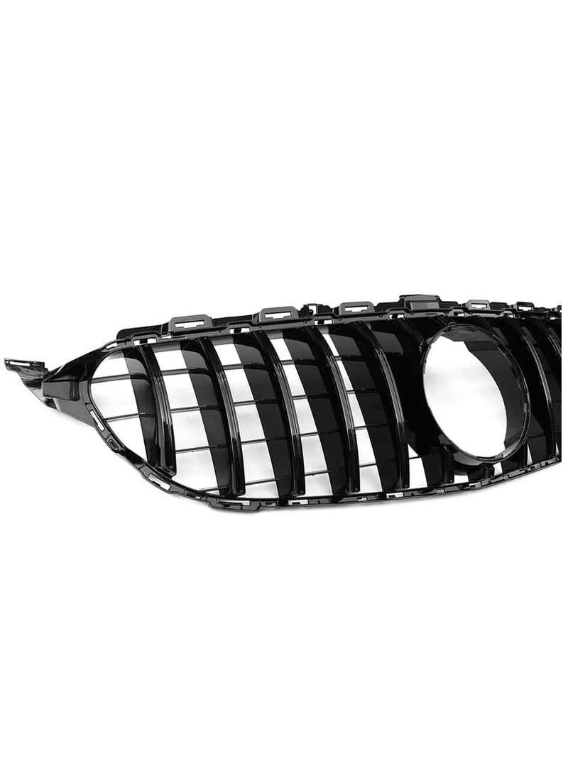 Generic - Front Bumper Grille Fit For Mercedes Benz C Class C250 C300 C350 C400 2015-2018 GT R Style Gloss - Image 1