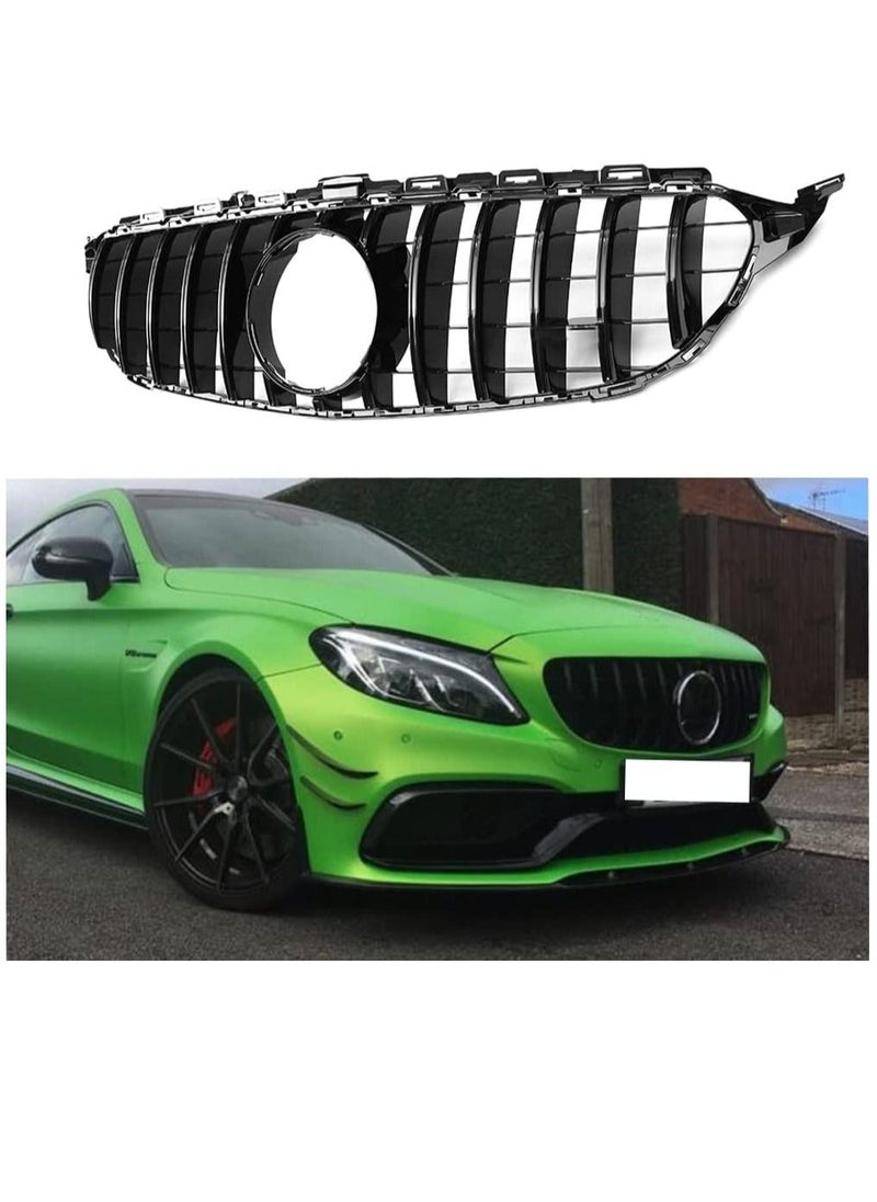 Generic - Front Bumper Grille Fit For Mercedes Benz C Class C250 C300 C350 C400 2015-2018 GT R Style Gloss - Image 1