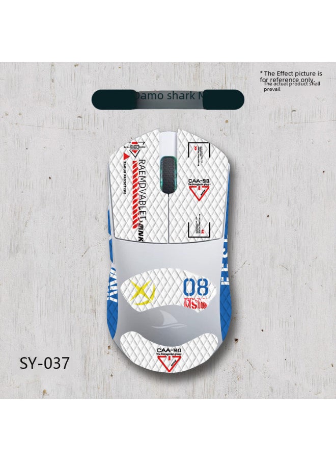 Generic - Applicable Mouse Anti-slip Stickers Darmoshark Damo Shark M3 Special Side Sweat-absorbing Protective Stickers Full Set Of Palm-Color:Damo Shark M3-pure White/white Diamond-all Inclusive - Image 1