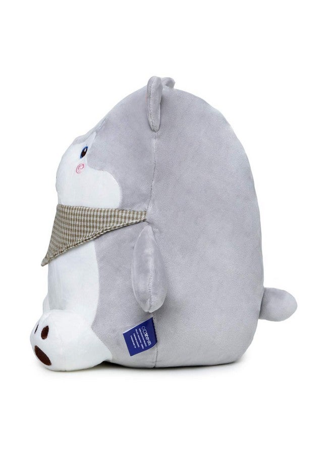 Webby Soft Animal Plush Dog Toy, Gray 30cm - Image 3