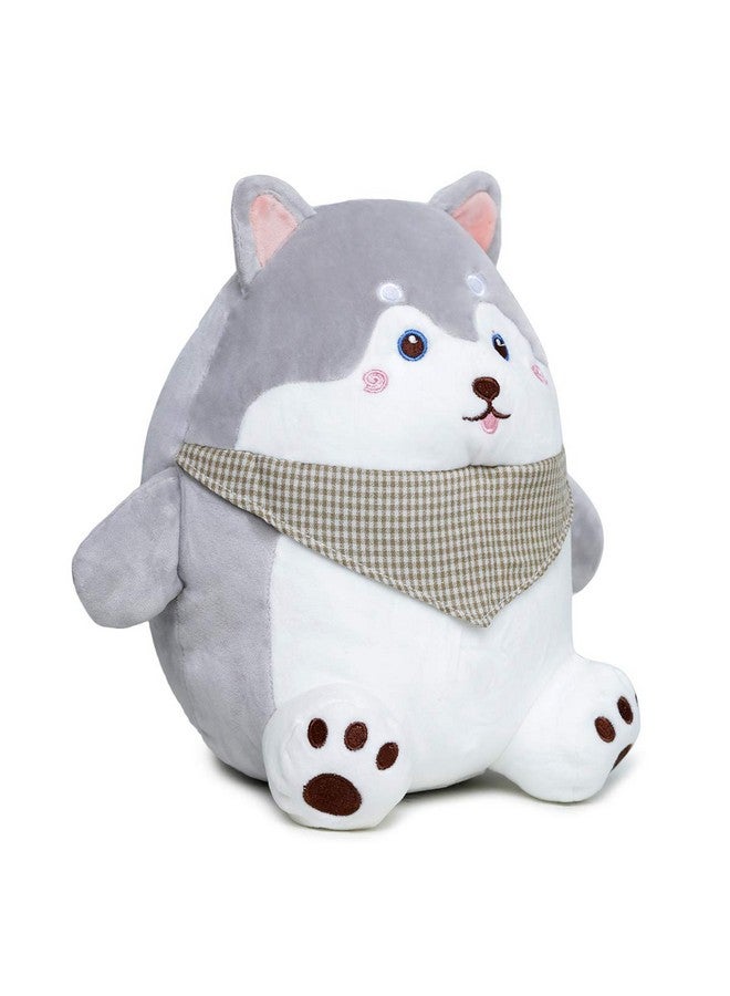 Webby Soft Animal Plush Dog Toy, Gray 30cm - Image 4