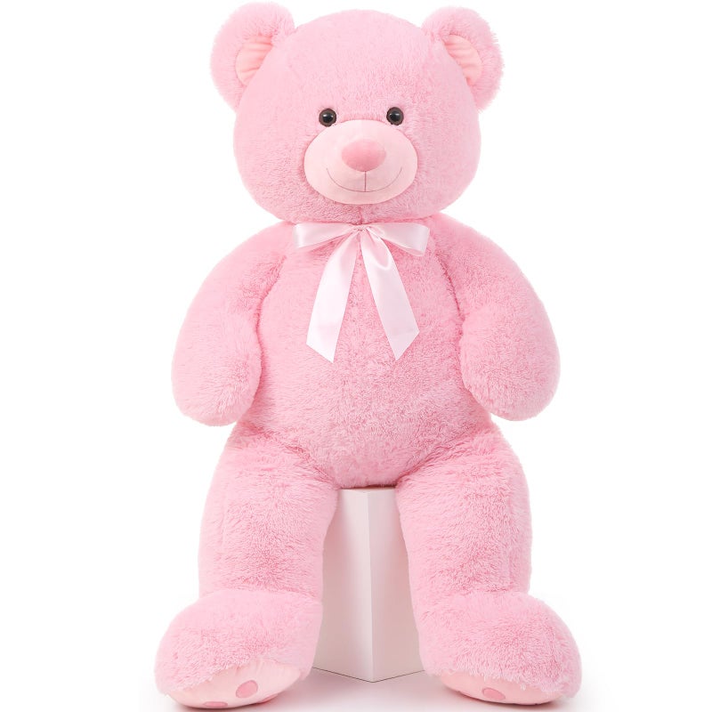 MorisMos 47inch Giant Teddy Bear Stuffed Animal 4ft Big Teddy Bear Plush for Baby Shower Cuddly Large Stuffed Bear Gifts for Kids Girls Girlfriend Women on Valentine Christmas BirthdayPink - Image 2
