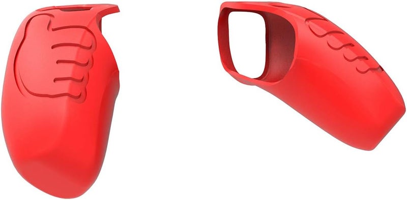 Asokex Skin for PS5 Controller Grips, Silicone Case Cover for PlayStation 5 Anti-Slip Protector with 10pcs Thumb Joysticks Caps (M Type-Red) - Image 4