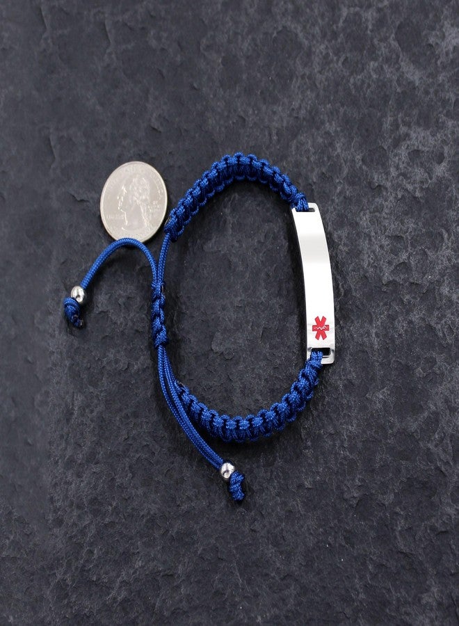 Tobestu Blue Handmade Woven Polyester String Bracelet for Men - Epilepsy Emergency Medical Tag Bracelets Y3944 - Image 5