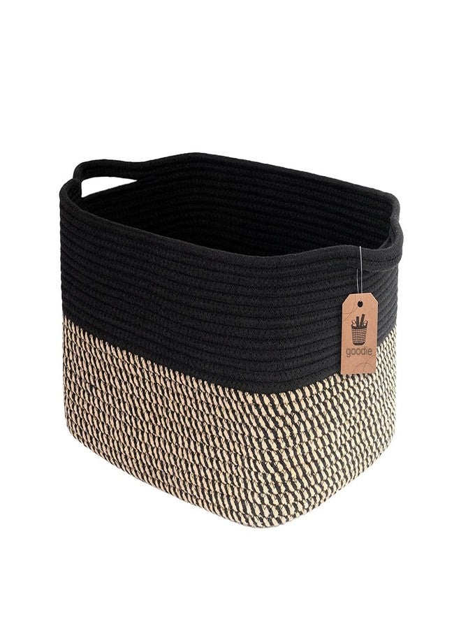 ALBY ☆LBY® jute Cotton Storage Gift Basket, Rectangle case for Closet, Packing, Wedding Packaging Organizer Box Jute Basket Handwoven Eco-Friendly Foldable Storage Basket Bins Organizer (Large, brown) - Image 1