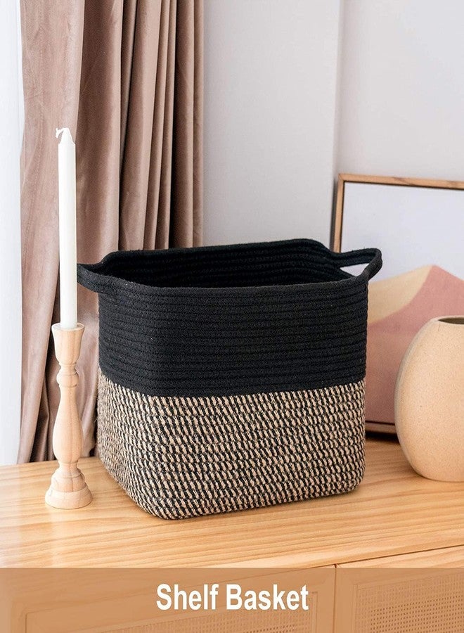 ALBY ☆LBY® jute Cotton Storage Gift Basket, Rectangle case for Closet, Packing, Wedding Packaging Organizer Box Jute Basket Handwoven Eco-Friendly Foldable Storage Basket Bins Organizer (Large, brown) - Image 2