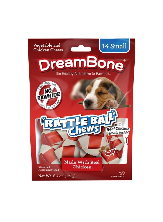 DreamBone RattleBall Small Chews 14 Count, Rawhide-Free Chews For Dogs, With Real Chicken Treats Inside - Image 1