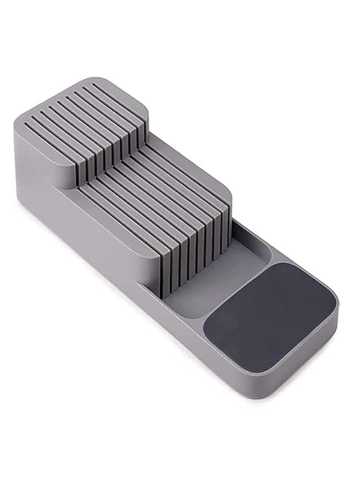 Green Tiger Knife Drawer Organizer | 2-Tier Plastic Knife Storage Insert for Kitchen Drawers | Compact & Space-Saving Knife Holder for Small and Large Knives | Cutlery Organizer for Kitchen Storage - Image 4