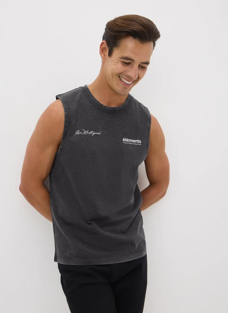 Matalan Black Washed Tank Vest