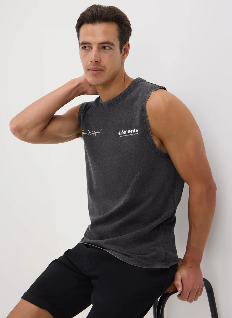 Matalan Black Washed Tank Vest