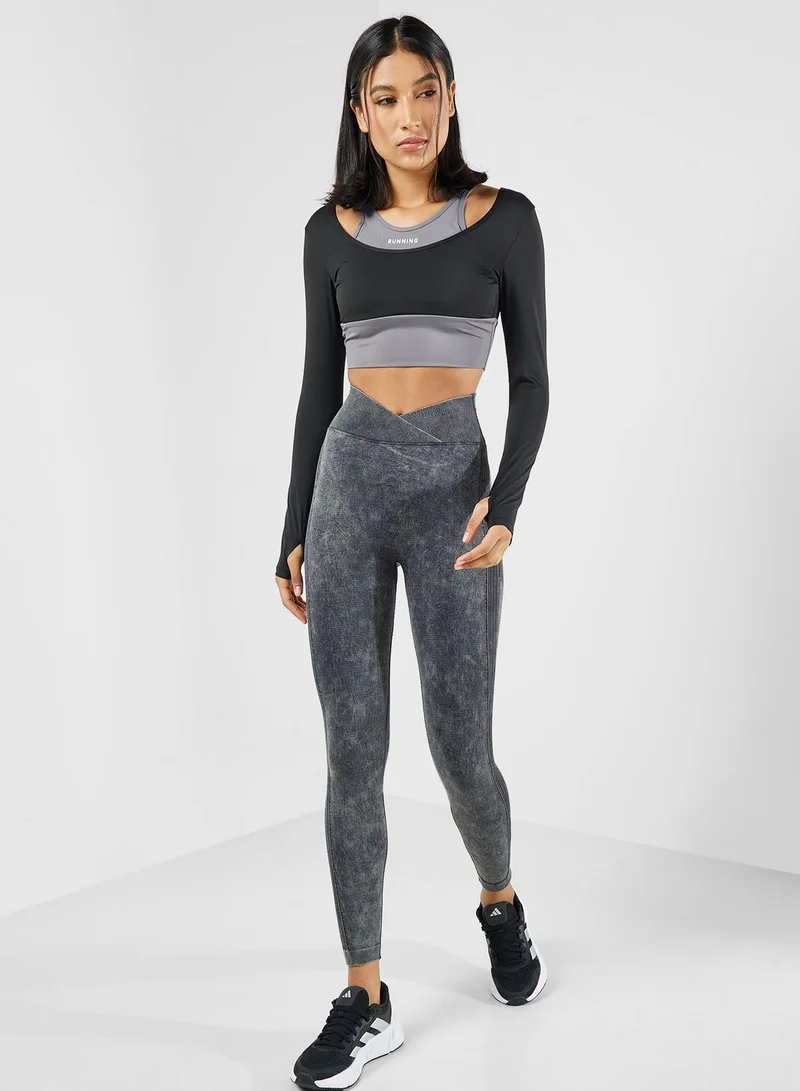 FRWD Tie Dye Print V Waist Leggings