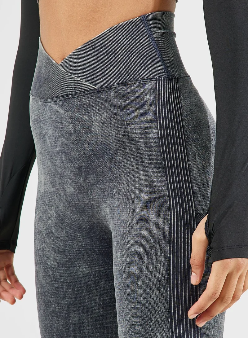 FRWD Tie Dye Print V Waist Leggings