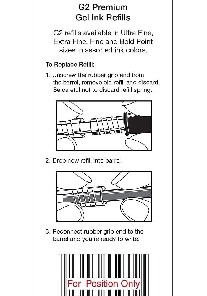 Pilot G2 Gel Ink Refills, Bold Point 1 mm, Black, Pack of 2 - Image 4