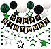 meowtastic Birthday Decorations Happy Birthday Banner with Honeycomb Balls Star Hanging Swirl Streamer Circle Dot Garland Happy Birthday Party Decorations for Women Men Boys Girls Green Black - Image 3