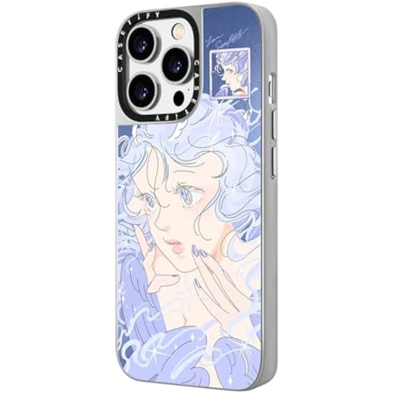 Casetify Mirror Case for iPhone 14 Pro Compatible with Magsafe - Seraph by SAITEMISS - Silver on Silver - Image 5