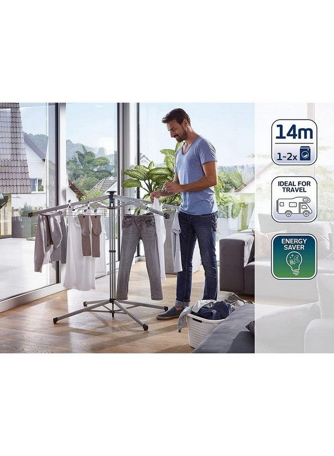 ليفهيت لينوبوب -أب منشر غسيل دوّار قائم بحجم مدمج، فضي وتركواز، 14 متر 82500 - Image 2