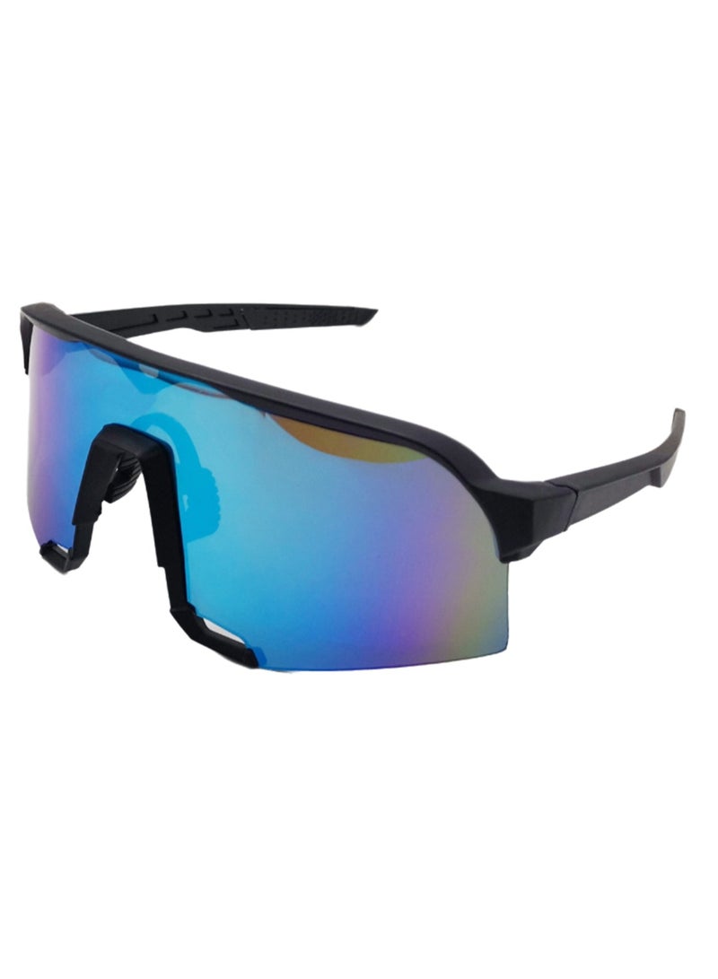 Generic Polarized Sports Sunglasses Cycling Glasses For Men And Women Driving Bicycle Running Fishing Golf Baseball Outdoor Glasses (Black frame blue film) - Image 1