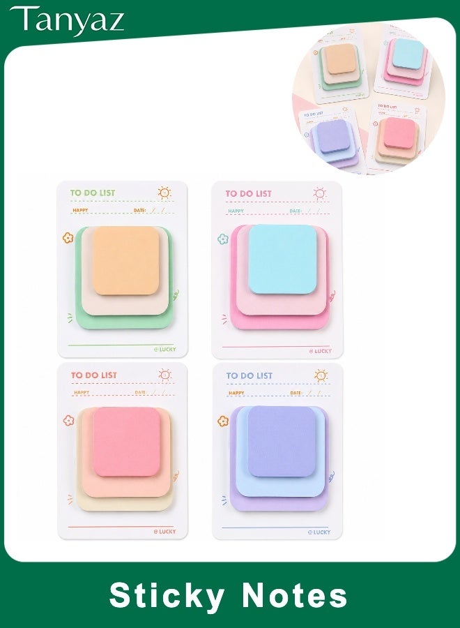 Tanyaz Sticky Notes Set, 4 Books, 360 Sheets Total, Pastel Self Adhesive Memo Pads, To Do List Notes for Office School Home Planner Notebook Laptop - Image 1