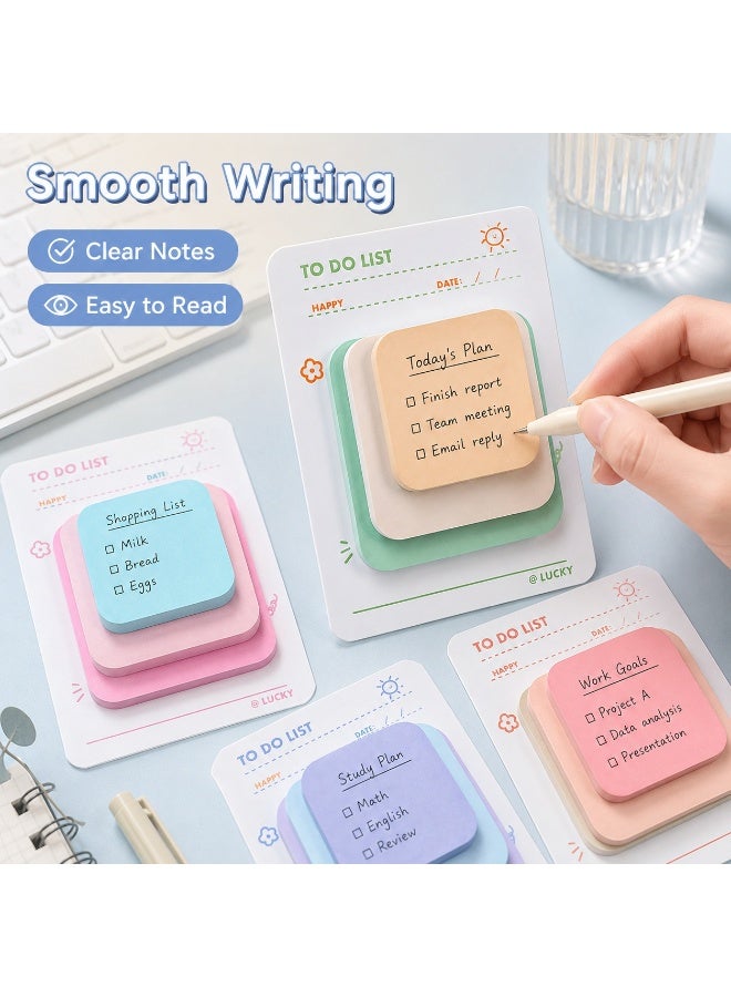 Tanyaz Sticky Notes Set, 4 Books, 360 Sheets Total, Pastel Self Adhesive Memo Pads, To Do List Notes for Office School Home Planner Notebook Laptop - Image 3