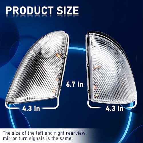 Gagsu Mirror Turn Signal Light Front Left Drive Side & Right Passenger Side Compatible with Dodge Ram 1500 2009-2018, Ram 2500 2010-2018, Mirror Turn Signal Light Lamp Housing 68064948AA 68064949AA - Image 4