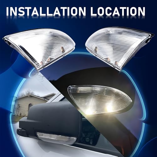 Gagsu Mirror Turn Signal Light Front Left Drive Side & Right Passenger Side Compatible with Dodge Ram 1500 2009-2018, Ram 2500 2010-2018, Mirror Turn Signal Light Lamp Housing 68064948AA 68064949AA - Image 5