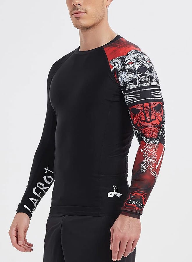 LAFROI Men's Long Sleeve Upf 50+ Baselayer Rash Guard-CLYYB, Asym Warrior, XL - Image 2