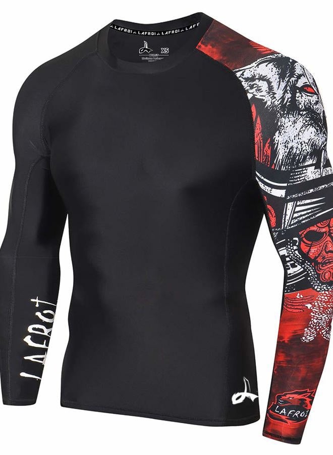 LAFROI Men's Long Sleeve Upf 50+ Baselayer Rash Guard-CLYYB, Asym Warrior, XL - Image 1