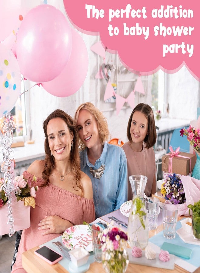 Funnymoom 60 Pcs 7 Inch Baby Shower Paper Plates Girl Pink Floral Baby Shower Plates Decorations Sweet Tableware It's a Girl Party Supplies Favors for Gender Reveal Theme Party - Image 4