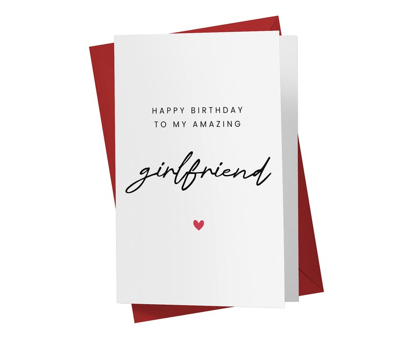 Karto Sweet Birthday Card for Girlfriend Her - Large 5.5x8.5 inch Girlfriend Birthday Cards - Simple - Image 1