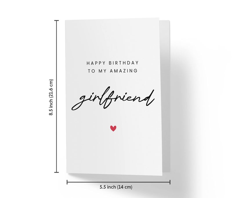 Karto Sweet Birthday Card for Girlfriend Her - Large 5.5x8.5 inch Girlfriend Birthday Cards - Simple - Image 4