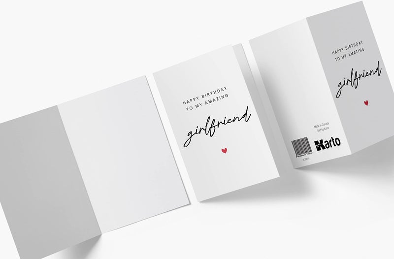 Karto Sweet Birthday Card for Girlfriend Her - Large 5.5x8.5 inch Girlfriend Birthday Cards - Simple - Image 3